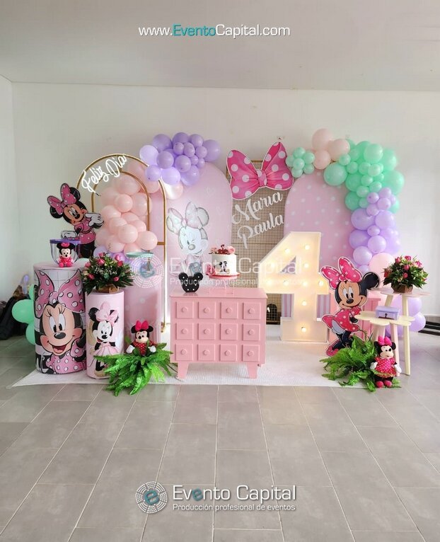STAND DE FOTOS MINNIE MOUSE DECORACION FIESTA LETRA NUMERO ILUMINADO (1)